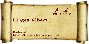 Linges Albert névjegykártya